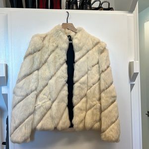Vintage White/Cream Rabbit Fur size M